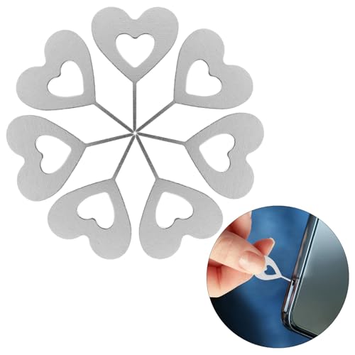 100pcs Heart Shaped Sim Card Ejector Pins Iron Portable Tool