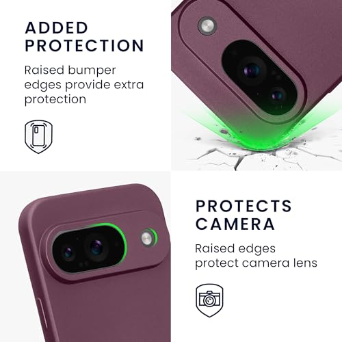 kwmobile Case Compatible with Google Pixel 9 Case -Soft TPU Back Phone Cover - with Metallic Look - Metallic Lavender - color: Metallic Lavender, size: Pixel 9