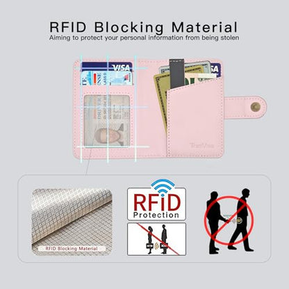 for MagSafe Card Holder for iPhone 17/16/15/14/13/ Pro/Max/Plus with Strap Stand RFID Blocking ID Window Hold 5 Cards,Leather Magnetic Phone Wallet for MagSafe Phones and Cases,Leather Pink - color: Pink