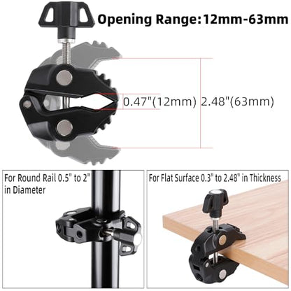 All-Metal Magnetic Phone Holder for Magsafe, Magnet Phone Mount with Super Clamp for Spin Bike/Microphone Stand/Cart/Railing/Handlebar/Dia 0.4-2" Rod, Compatible with iPhone 16 15 14 13 12 Series