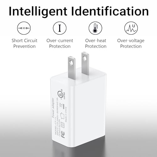 2 Pack 10W USB Charger Block, Fast Charging Wall Charger Power Adapter Brick Cube for iPhone 14 13 12 11 Pro Max SE XS XR X 8 7 6 6S Plus (White) - color: White