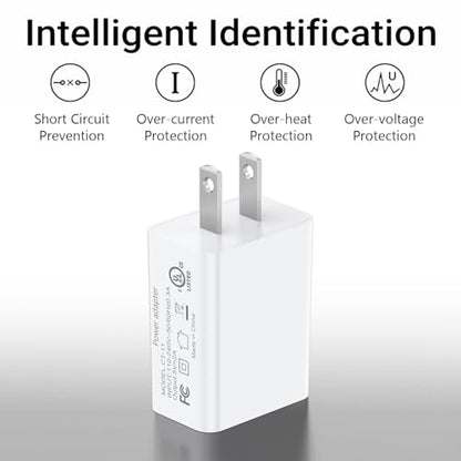 2 Pack 10W USB Charger Block, Fast Charging Wall Charger Power Adapter Brick Cube for iPhone 14 13 12 11 Pro Max SE XS XR X 8 7 6 6S Plus (White) - color: White