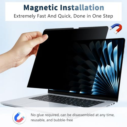 STARY Magnetic Privacy Screen for MacBook Air 15 Inch (2023‑2026, M2‑M5) - size: MacBook Air 15" 2023-2026