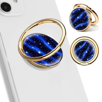 Cell Phone Ring Holder, Cute Phone Ring Grip Stand, 360°Rotation Funny Metal Kickstand Finger Grip Purple Glitter Dots - color: Purple Glitter Dots