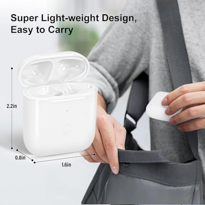 Wireless Charging Case Compatible with AirPod 1st & 2nd Generation, Air Pod Charger Case Replacement with Bluetooth Pairing Sync Button, No Earbuds - color: White