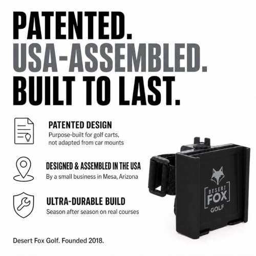 Strap Style Golf Cart Phone Holder, Golf Cart Phone Mount by Desert Fox - color: Black