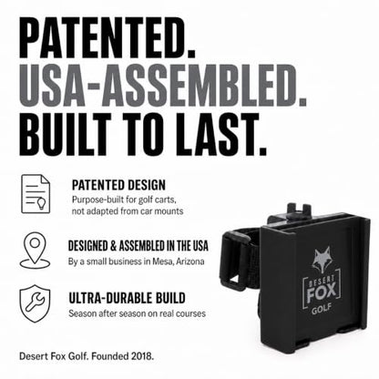 Strap Style Golf Cart Phone Holder, Golf Cart Phone Mount by Desert Fox - color: Black