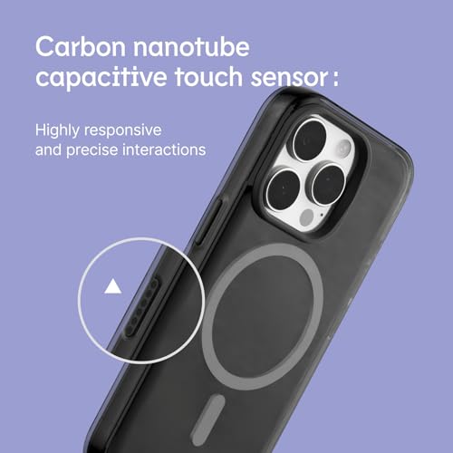 RhinoShield Clear MagSafe Compatible Case for iPhone 16 Pro | Strong Magnetic, Anti-Yellowing, Transparent, High Clarity, Shockproof, Military Grade Drop Protection - color: Ash Black, size: iPhone 16 Pro - Camera Control Button