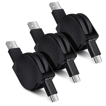 Retractable USB C Cable,3Pack 3.3FT Car Charger for iPhone 17e 17 Pro Max - color: Black3