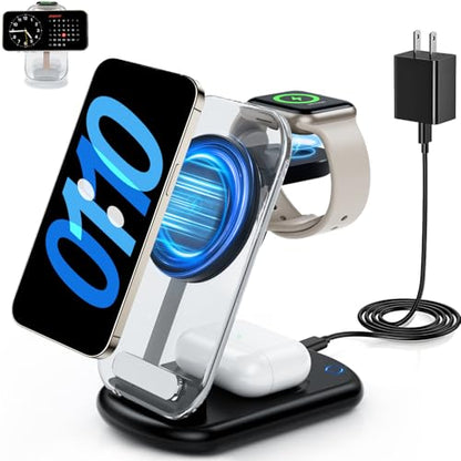 2026 Traveling Wireless Mag-Safe Fast Charging Station - color: Black