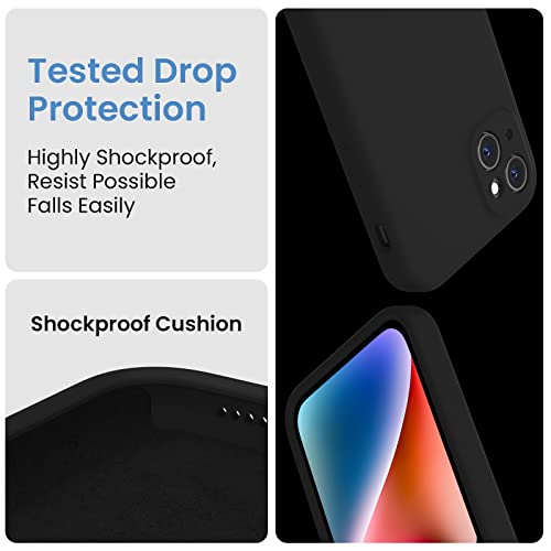 FireNova Designed for iPhone 13 Case, Silicone Upgraded [Camera Protection] Phone Case, Soft Anti-Scratch Microfiber Lining Inside, 6.1 inch, Black - color: Black, size: Iphone 13