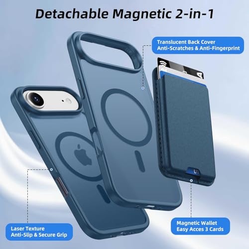 Magnetic for iPhone Air Wallet Case, Deep Blue - color: Deep Blue, size: iPhone Air
