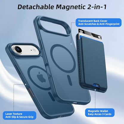 Magnetic for iPhone Air Wallet Case, Deep Blue - color: Deep Blue, size: iPhone Air