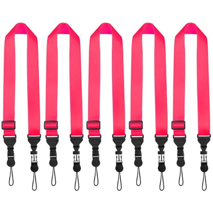 FIEIL 5 Pack Nylon iPad Strap, Adjustable Camera Neck Strap, Comfortable Shoulder Strap for iPad, Cellphone Tablet, Camera, Laptop, Binocular, Luggage Bag(Rose red Universal Neck Lanyard) - size: 5 Pack Rose Red