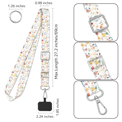 2 Pack Phone Lanyard Cell Phone Lanyard Crossbody Adjustable Phone Strap for Use Around the Neck Cell Phone Lanyard - color: Bohemian Leaf 3