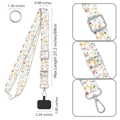 2 Pack Phone Lanyard Cell Phone Lanyard Crossbody Adjustable Phone Strap for Use Around the Neck Cell Phone Lanyard - color: Bohemian Leaf 3