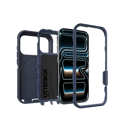 OtterBox iPhone 17 Pro Defender Pro Series Case - Blue Sentiment | Tough, Rugged & Durable iPhone Case, Snaps on MagSafe, Multi-Layer, Impact Absorbing iPhone Case - color: Blue Sentiment, style: iPhone 17 Pro