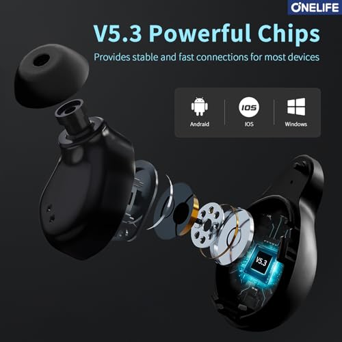 ONE LIFE Wireless Earbuds Bluetooth 5.3, 88Hrs Playtime with Charging Case, in-Ear Stereo Headphones with Cell Phone Charging Function, IPX7 Waterproof for Sports