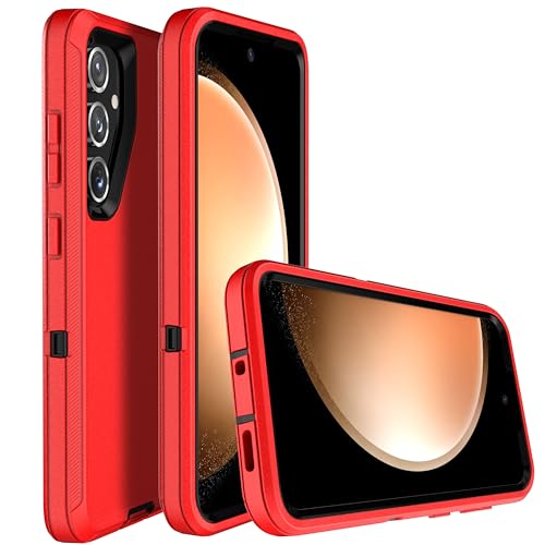 MXX Case Designed for S24 Plus Compatible with S25 Plus/ S24 Plus 3-Layer Super Full Heavy Duty Body Bumper Cover/Shock Protection/Dust Proof, case 5g 2024 (Red/Black) - color: Red/Black, size: Galaxy S24+ / S25+