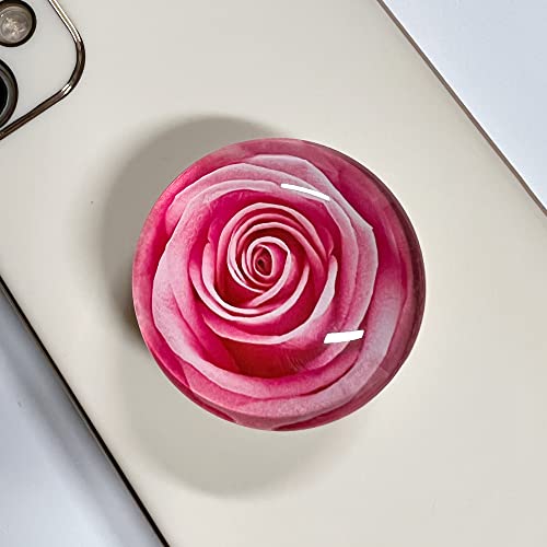 Clear Crystal Glitter Collapsible Expanding Moblile Cell Phone Grip Stand Holder for Smartphones and Tablets Phone Accessory（Pink Rose Flower） - color: Green