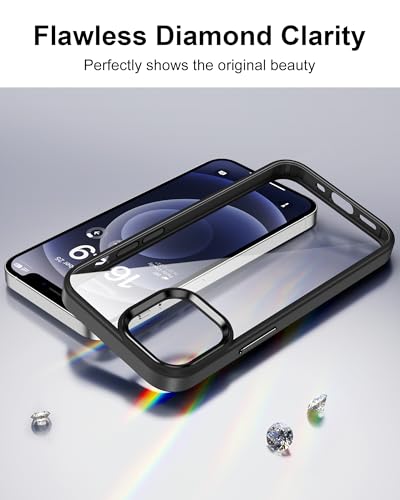 HOOMIL Case for iPhone 12 Mini 5.4-Inch, Non-Yellowing, Drop Protection, Anti-Scratch Transparent Hard Back Phone Cover - Black - color: Black, size: iPhone 12 Mini