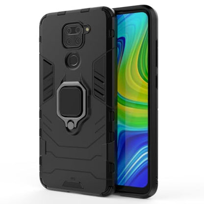 Max Power Digital Magnet Case for Xiaomi Redmi Note 9 Shockproof Hard Phone Cover with Grip, Metal Ring Kickstand Bumper Shell [Compatible with Magnetic Car Mount] (Black) - color: Black, size: Xiaomi Redmi Note 9