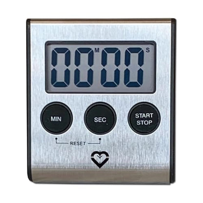 Premium Stainless Steel Digital Kitchen Timer – Ultra-Strong Magnetic Back, Fold-Out Desk Stand, Effortless One-Touch Setup, Extra-Loud Alarm, Oversized Display, Auto Memory, Auto Shut-Off (1)