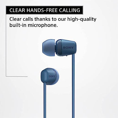 Sony WI-C100 Wireless in-Ear Bluetooth Headphones with Built-in Mic, White - color: White, size: One Size