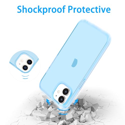JJGoo Compatible with iPhone 12 Case & 12 Pro Case Clear Soft Transparent Shockproof Protective Slim Thin Bumper Phone Cover for 12 and 12 Pro - 6.1 inch, Clear Blue - color: Blue