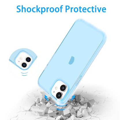 JJGoo Compatible with iPhone 12 Case & 12 Pro Case Clear Soft Transparent Shockproof Protective Slim Thin Bumper Phone Cover for 12 and 12 Pro - 6.1 inch, Clear Blue - color: Blue