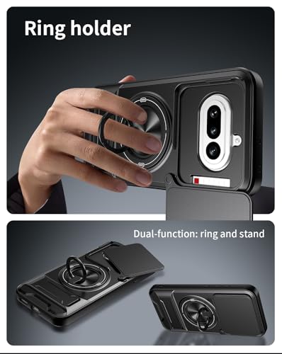 Compatible with Nothing Phone4a Case Cover,Compatible with Nothing Phone (4a) 5G A069 with Slide Camera Cover Phone Stand Protective Case Black - color: Black, size: Compatible with Nothing Phone4a