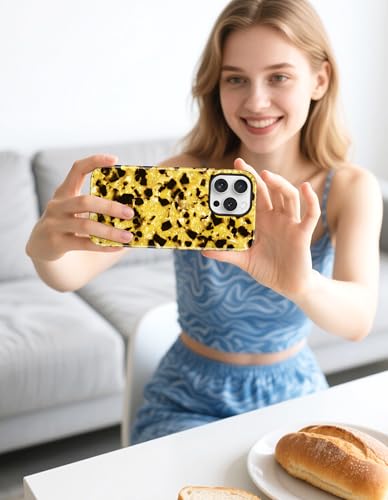Jusy Magnetic Golden Tortoise Shell Phone Case for iPhone 16 Pro Max,Golden | Compatible with MagSafe,Cute Aesthetic Cheetah Leopard Design,TPU and PC Protective Shockproof Cover - color: Golden