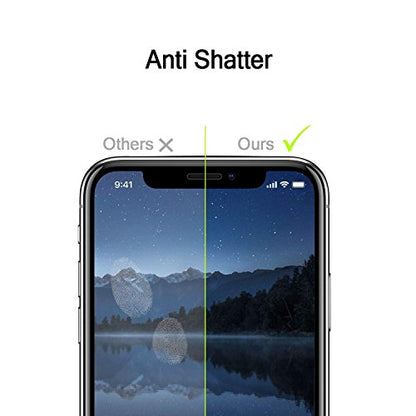 IFLASH iPhone X, iPhone XS, iPhone 11 Pro Full Coverage Screen Protector, [2 Pack] Full Cover Tempered Glass Screen Protector For Apple iPhone 11 Pro/X/XS 5.8” - edge-to-edge Full Surface - color: iPhone X 2017 (Black)