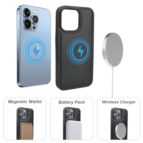 Bocasal for MagSafe Wallet Case Card Holder for iPhone 13 Pro, Black - color: Black for MagSafe