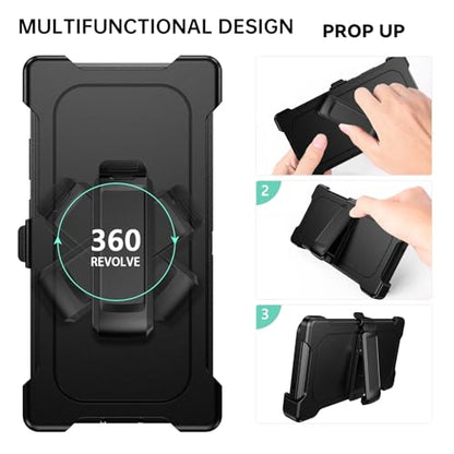 DUEDUE for Samsung Galaxy S26 Ultra Case with Belt Clip Holster Shockproof 3-Layer Heavy Duty Kickstand Cover Full Body Protective Rugged Phone Case for Samsung S26 Ultra 6.9", Black - size: for Samsung S26 Ultra 6.9"