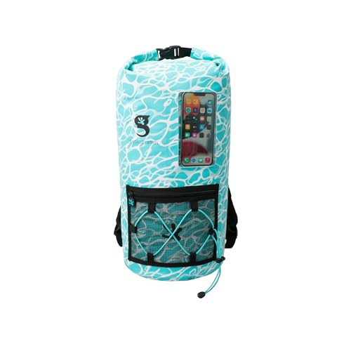 geckobrands Hydroner 20L Waterproof Dry Bag Backpack – Lightweight Roll-Top Bag with Clear Phone Pouch for Outdoor Activities