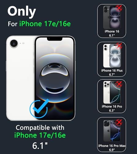 FNTCASE iPhone 17e/16e Case Glitter | Bling Sparkle Clear, Anti Yellowing, Scratch-Resistant Transparent, Rugged Military Grade Protection - color: Clear