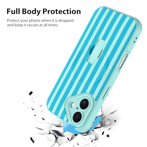 KANGHAR Compatible with iPhone 17 Case Stripes -Blue - color: Blue-Stripes, size: iPhone 17