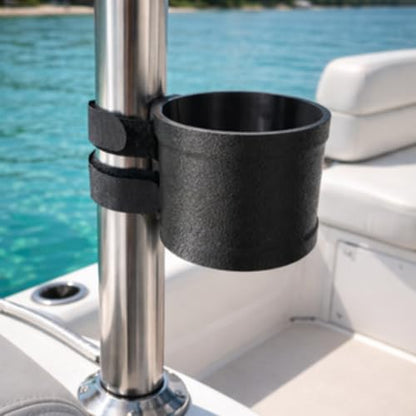 Chatelet Universal Cup Holder with Strap-On Design | Adjustable Drink Holder for Boats, Golf Carts, Pool Umbrellas, Strollers & More | Fits Cans, Bottles & Tumblers | Made in USA (Gray, Cup) - color: Gray, Cup