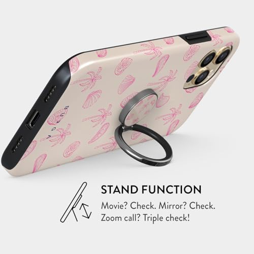 BURGA Cell Phone Ring, Holder Grip and Stand - Finger Phone Grip for Back of Smartphone Case, Kickstand 360 Rotation, Universal Ring for iPhone Samsung Galaxy Huawei Google Pixel, Stylish Accessories - color: Beach Please, style: Gunmetal