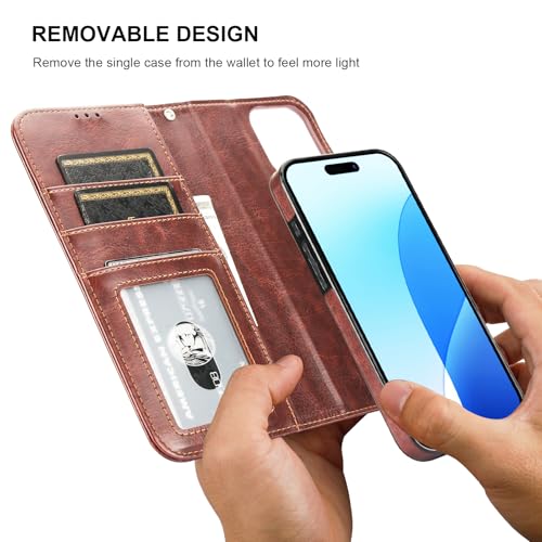 Bocasal for MagSafe Wallet Case Card Holder for iPhone 16 Pro Max Brown - color: Brown for MagSafe