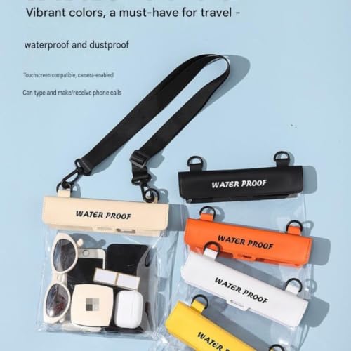 Waterproof Phone Pouch with Adjustable Shoulder Strap, Large Capacity Dry Bag, Touch Screen Compatible Case for Beach, Swimming, Kayaking, Boating, Fishing, Travel and Outdoor Activities (Yellow) - color: Yellow
