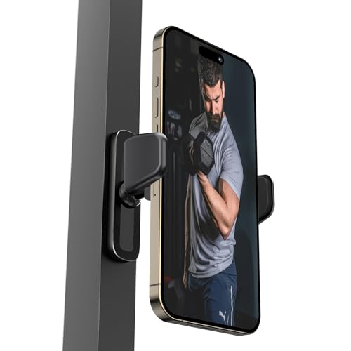 APPS2Car Magnetic Phone Holder for Gym, Aluminum Alloy Base and Joint 360 Adjustable, Compatible with 4.7-6.9" All Phones & Heavy Case, Grey - size: Larger Grey - 1 Pack