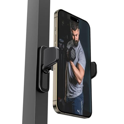 APPS2Car Magnetic Phone Holder for Gym, Aluminum Alloy Base and Joint 360 Adjustable, Compatible with 4.7-6.9" All Phones & Heavy Case, Grey - size: Larger Grey - 1 Pack