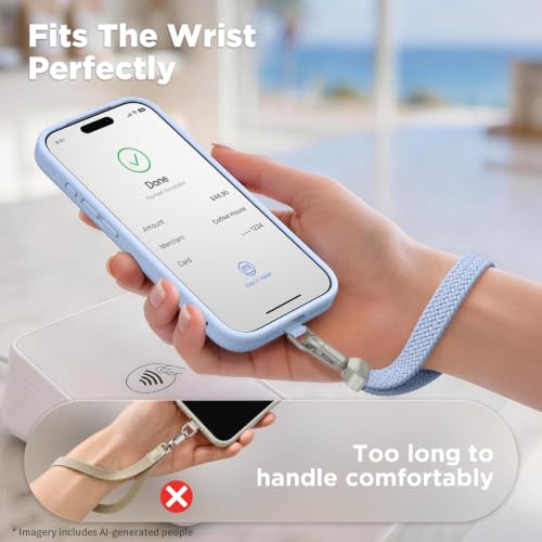 SURPHY Elastic Phone Wrist Strap, Phone Lanyard, Key Chain Lanyards - color: Light Blue