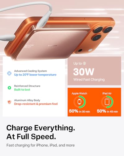 TORRAS MiniMag Pro iPhone 18 Pro Max Portable Charger Power Bank, 10000mAh - color: Pink