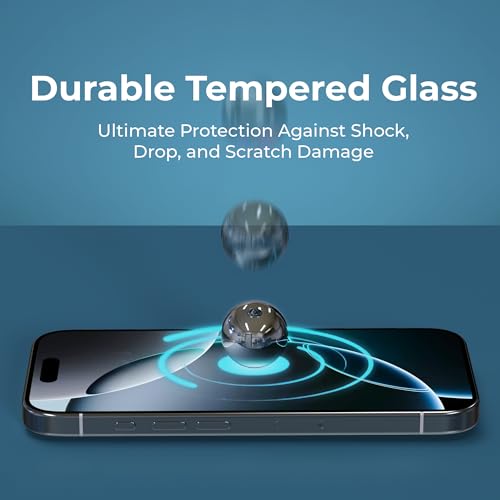 BLACK+DECKER 2 Pack Tempered Glass Screen Protector for iPhone 16 Pro Max - size: iPhone 16 Pro Max