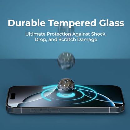 BLACK+DECKER 2 Pack Tempered Glass Screen Protector for iPhone 16 - size: iPhone 16