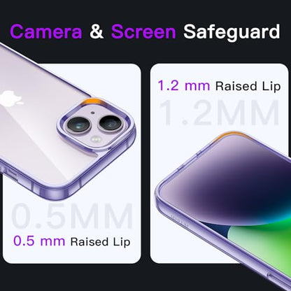 JETech Case for iPhone 14 Plus 6.7-Inch, Non-Yellowing Shockproof Phone Bumper Cover, Anti-Scratch Clear Back (Deep Purple) - color: Deep Purple, size: iPhone 14 Plus