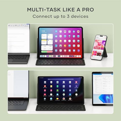 Satechi OntheGo Bluetooth Keyboard, Connect Up to 3 Devices, Tablet, Black - color: Black